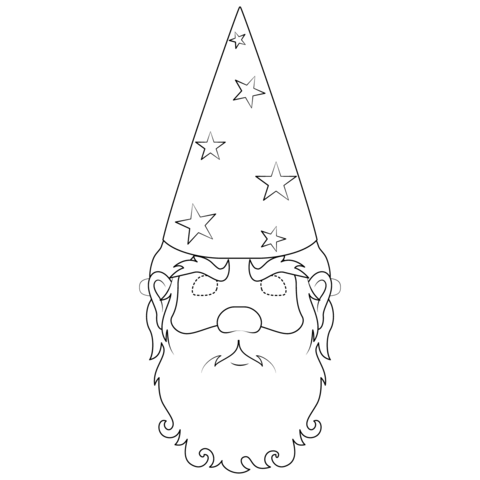 Wizard Mask Coloring Page